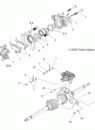 BRAKE CALIPER MOUNTING REAR - A07CA32AA (49ATVCALIPERBOSS)