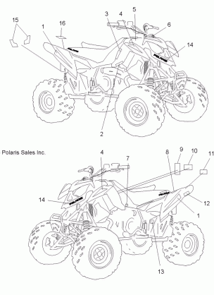 DECALS - A07GP50AA / AB (49ATVDECALOUTLAW)