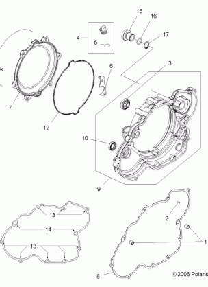 ENGINE CLUTCH COVER - A07GP52AA / AB (49ATVCLUTCHCVR07OUT525)