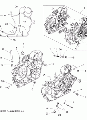 ENGINE CRANKCASE - A07GP52AA / AB (49ATVCRANKCASE07OUT525)