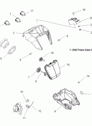 HEADLIGHT POD and SPEEDOMETER - A06MH46 ALL OPTIONS (49ATVHEADLIGHT07500EFI)