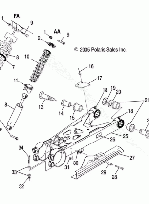 SWING ARM / SHOCK MOUNTING - A06BG50AA / FA (4999201549920154C07)