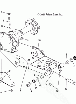 SWING ARM / REAR AXLE MOUNTING - A05JD32AA (4995169516D06)