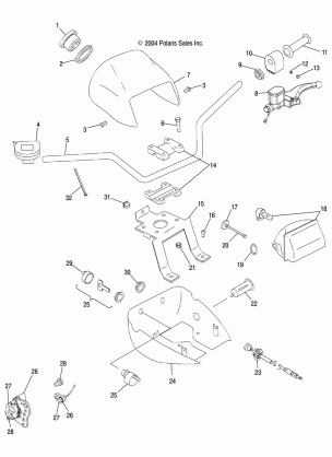 HANDLEBAR and HEADLIGHT POD - A05JD50AA / AB / AC (4995189518C05)