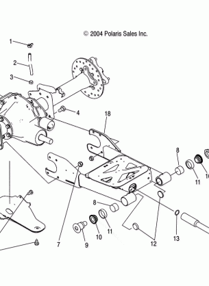 SWING ARM / REAR AXLE MOUNTING - A05JD50AA / AB / AC (4995189518D08)