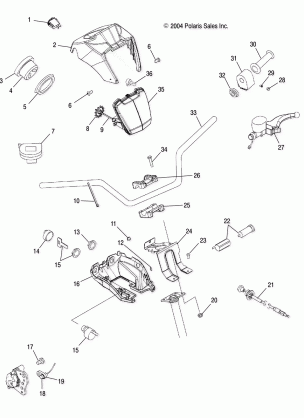 HANDLEBAR and HEADLIGHT POD - A05MH42AB / AG / AH (4994139413C01)