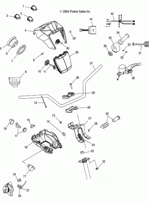 HANDLEBAR and HEADLIGHT POD - A05MH68AC / AS / AT / AU / AW (4994279427C03)