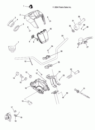 HANDLEBAR and HEADLIGHT POD - A05MH68AP (4999609960C03)