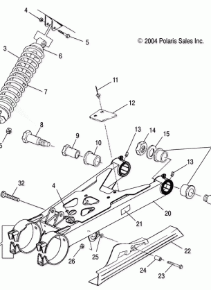 SWING ARM and SHOCK MOUNTING - A05CA32EA (4999200489920048C02)