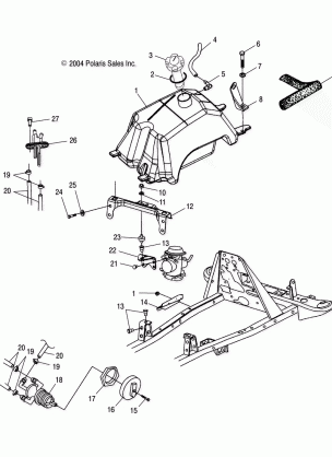 FUEL TANK and CARBURETOR MOUNTING - A05CB32AA (4994889488A13)