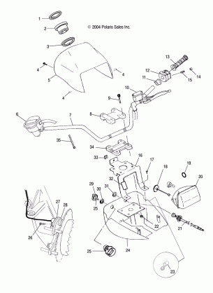 HANDLEBAR and HEADLIGHT POD - A05CL50AA (4995019501D01)