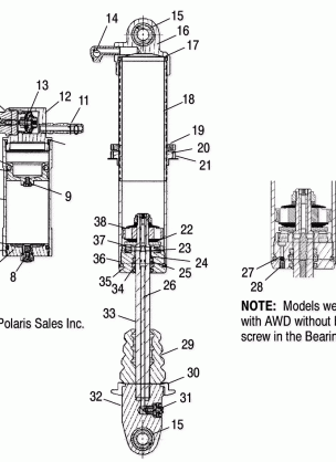 REAR SHOCK - A05GJ50AA / AB / AC (4995119511C03)