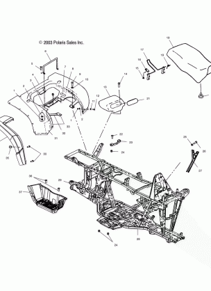 REAR CAB SEAT AND MAIN FRAME - A04CH59AF / AH / AJ / AT / AV (4986108610A03)