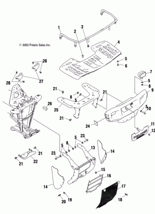 FRONT RACK AND BUMPER MOUNTING - A04CH68AC / AF / AH / AJ / AT / AV (4986128612A07)