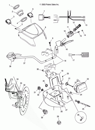 HANDLEBAR AND HEADLIGHT POD - A04CH42AQ / AR / AS / AT / AV (4987258725C01)