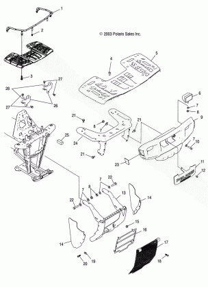 FRONT RACK AND BUMPER MOUNTING - A04CH42AQ / AR / AS / AT / AV (4987258725A07)