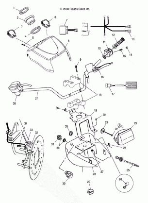 HANDLEBAR AND HEADLIGHT POD - A04CH50AO / AQ / AR / AS / AT / AV / AW / AX (4987288728C01)