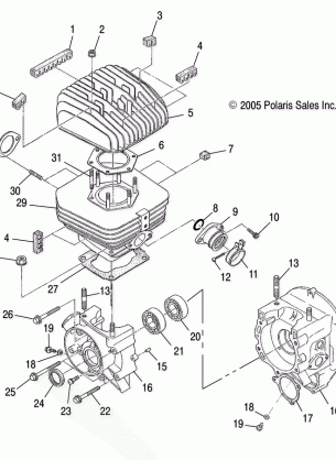 CRANKCASE and CYLINDER - A03BA25CA / CB (4999201499920149C05)