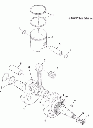 CRANKSHAFT and PISTON - A03BA25CA / CB (4999201499920149C06)