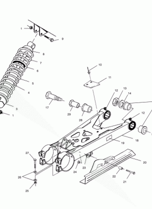 SWING ARM / SHOCK MOUNTING - A03BA25CA / CB (4975037503B07)