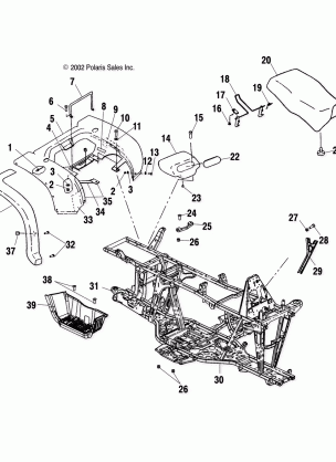 REAR CAB SEAT AND MAIN FRAME - A03CH59AA / AF / AG (4977187718A03)