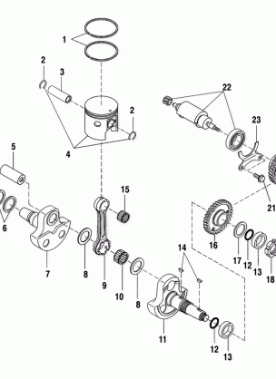 CRANKSHAFT AND PISTON - A03BA38CA (4982568256C10)