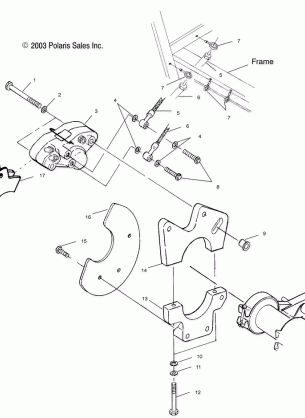 REAR CALIPER MOUNTING - A03BA38CA (4986208620B05)