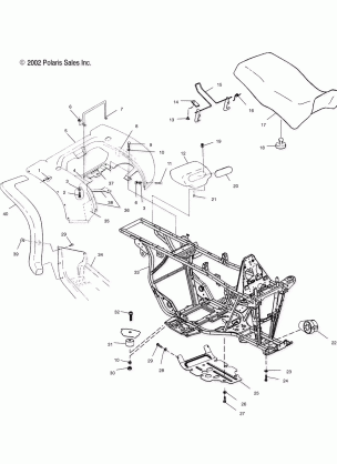 REAR CAB and SEAT - A03CD32AA / AB / AC / FB (4975217521A03)