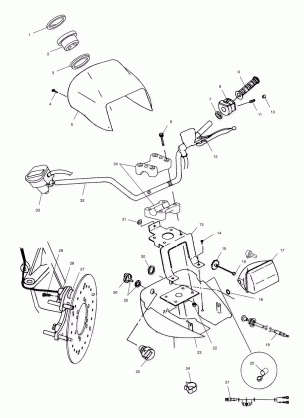 HANDLEBAR AND HEADLIGHT POD - A03CH50AA / AB / AC / AD / AE / AH / AJ (4975417541B11)