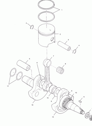 CRANKSHAFT and PISTON - A02BA25CA / CB / CD (4969896989C08)