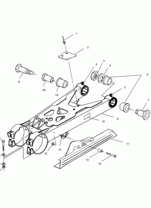 SWING ARM / SHOCK MOUNTING - A02BA25CA / CB / CD (4969896989B12)