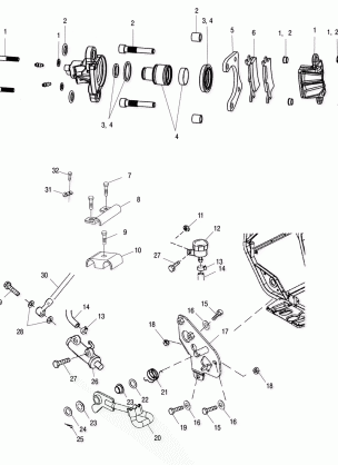 REAR BRAKE - A02CB32AA / AB / FC (4970107010B03)