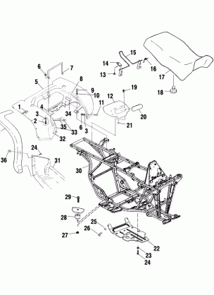 REAR CAB AND SEAT - A02CB32AA / AB / FC (4970107010A03)