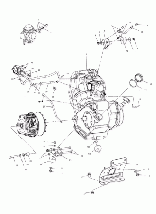 ENGINE MOUNTING - A02CB32AA / AB / FC (4970107010A10)