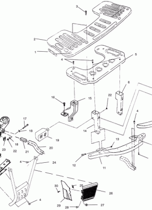 FRONT RACK AND BUMPER MOUNTING - A02CB32AA / AB / FC (4970107010A07)