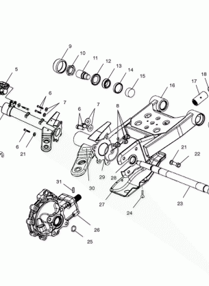 SWING ARM / REAR GEARCASE MOUNTING - A02CB32AA / AB / FC (4970107010C09)