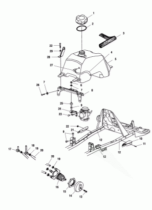 FUEL TANK AND CARBURETOR MOUNTING - A02CB32AA / AB / FC (4970107010A13)