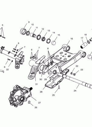 SWING ARM / REAR GEARCASE MOUNTING - A02CB50FC (4974857485C08)