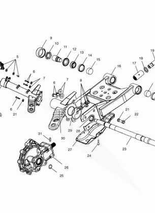 SWING ARM / REAR GEARCASE MOUNTING - A02CD32AA / AB / AC / FB (4970147014D03)