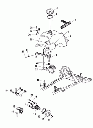 FUEL TANK and CARBURETOR MOUNTING - A02CD32AA / AB / AC / FB (4970147014B05)