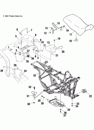 REAR CAB and SEAT - A02CD32AA / AB / AC / FB (4970147014A03)