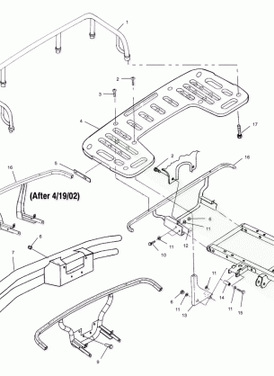 REAR RACK MOUNTING - A02CD32AA / AB / AC / FB (4970147014A06)