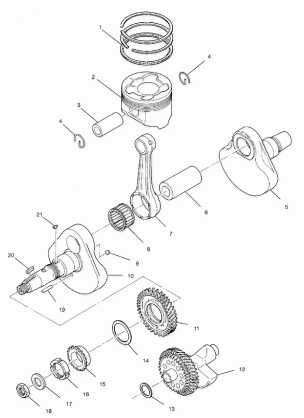 CRANKSHAFT and PISTON - A02CD50AA / AB / FB (4970197019D06)