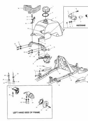 FUEL TANK AND CARBURETOR MOUNTING - A02CD50AA / AB / FB (4970197019B01)