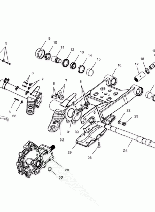 SWING ARM / REAR GEARCASE MOUNTING - A02CD50AA / AB / FB (4970197019D03)