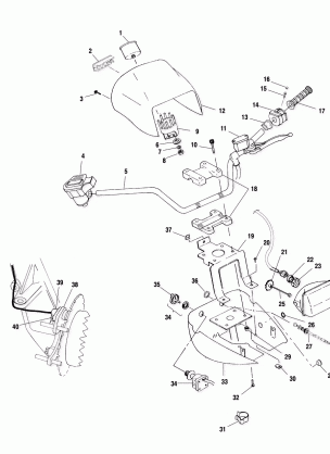 HANDLEBAR and HEADLIGHT POD - A02CD50AA / AB / FB (4970197019B13)