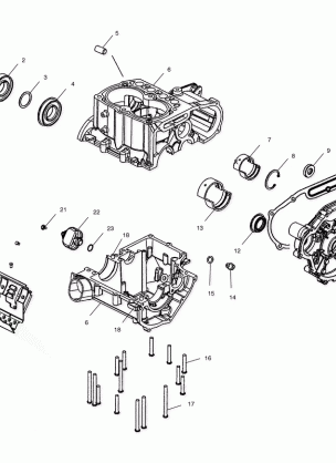 CRANKCASE - A02CH68AA / AB / AC / CA / CB (4966346634D03)