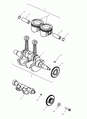 CRANKSHAFT and PISTON - A02CH68AA / AB / AC / CA / CB (4966346634D04)