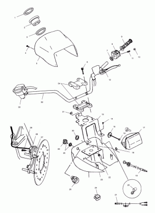 HANDLEBAR AND HEADLIGHT POD - A02CH68AA / AB / AC / CA / CB (4966346634B13)