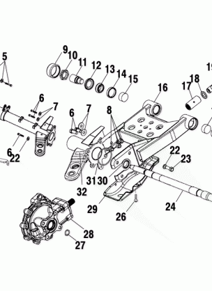 SWING ARM / REAR GEARCASE MOUNTING - A02CK42AA / AB (4970327032C04)